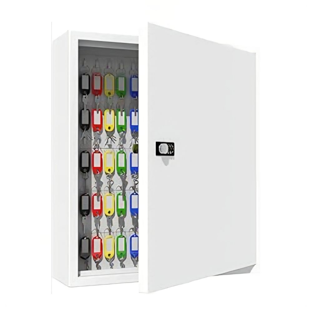 🆕131 Key Steel, Wall Mount Key Box - Secure Key & Combination Lock Box - White